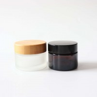 5ML 10ML Glass  Containers clear frosted color CBD  Concentrate Container glass Dab Jar with bamboo lid