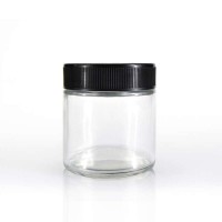 CBD Concentrate Weed Packaging Cylinder 5g 10g 15g 30g 50g 100g 120g 200g  clear Glass Jar with Child proof cap