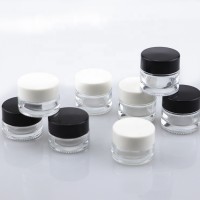 Custom mini cosmetic container portable 5ml 10ml concentrate jar eye cream glass jar with screw cap