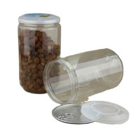 Clear PET Plastic can with aluminum easy open lid