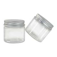 hot sale food grade clear 30g 50g 100g 150g 200g 250g pet  plastic cosmetic cream  jar with aluminum lid